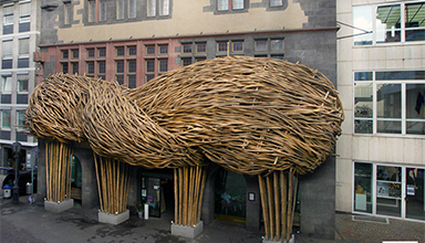 德国法兰克福：博物馆竹装置 竹编 竹装饰