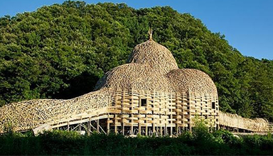 日本：（小城堡）特色竹屋 竹编 竹建筑