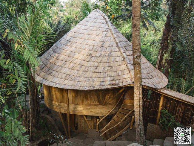 印尼巴厘岛：回声竹屋 竹建筑