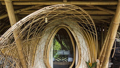 印尼巴厘岛：绿色村庄 竹屋 竹建筑