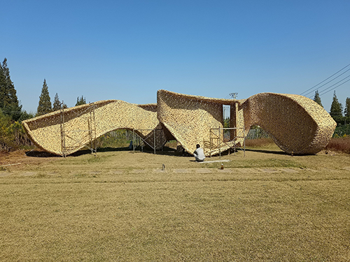 上海特色文旅竹景观建筑-崇明岛竹岚竹艺教学项目现场施工图