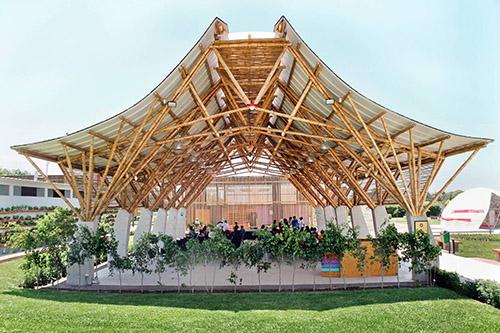 国外用竹结构建造的绿色、环保、壮观、具有现代特色竹建筑礼堂案例分享 竹建筑 竹棚 竹廊