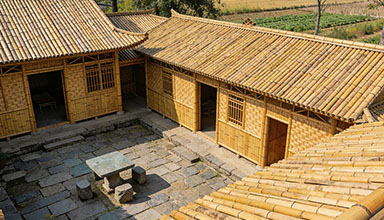 竹子建筑演变史：从传统四合院到现代竹编景观亭 竹建筑 竹屋